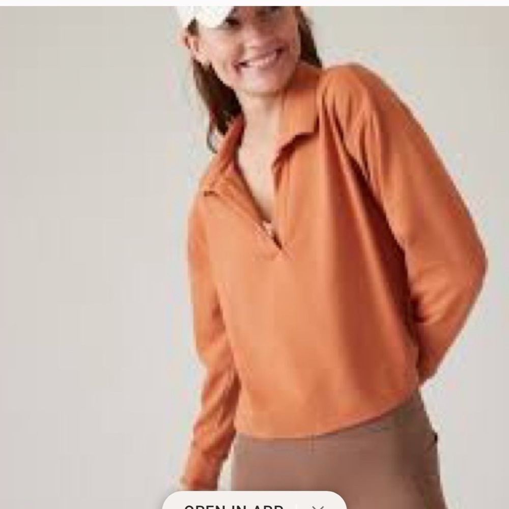 Athleta Retroterry Polo Sweatshirt
